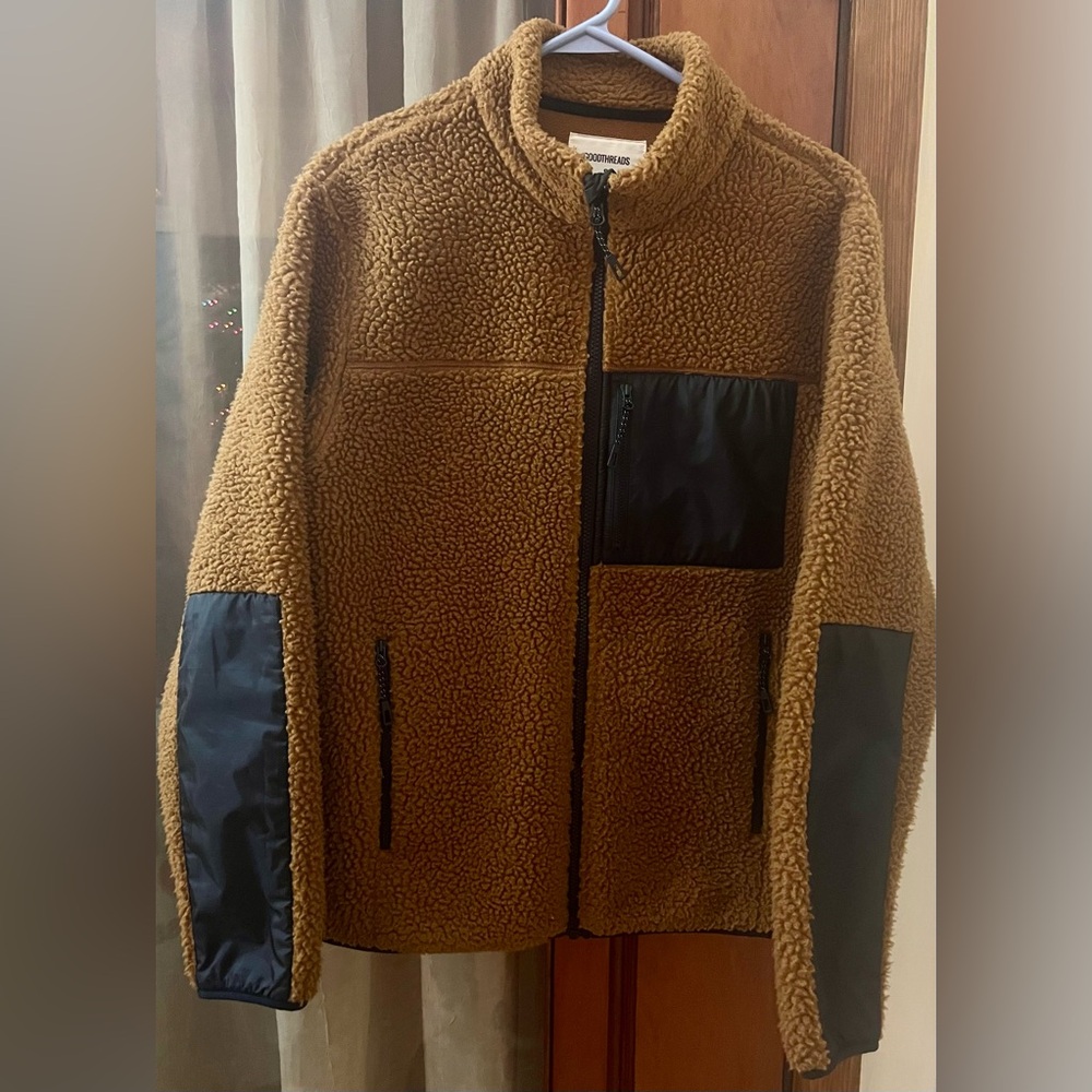 GOODTHREADS brown fleece jacket, Medium